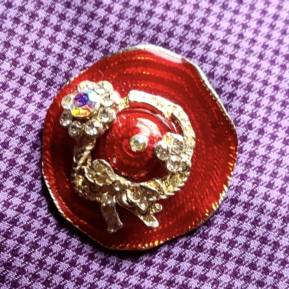 Vintage Red Hat Society Brooch